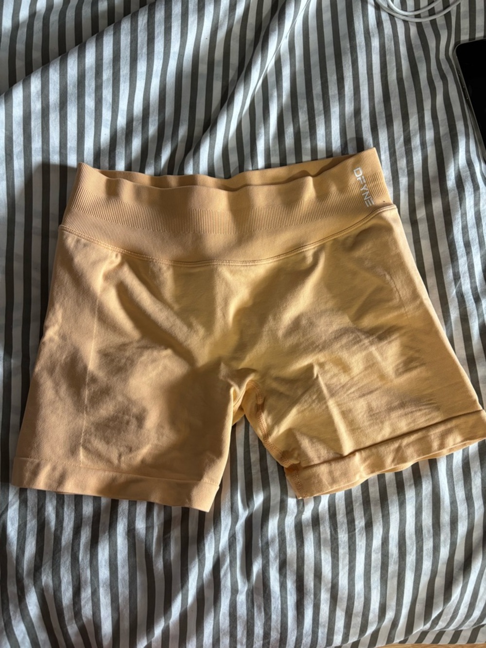 High-Rise Peach Bike Shorts — Women's Seamless Activewear
